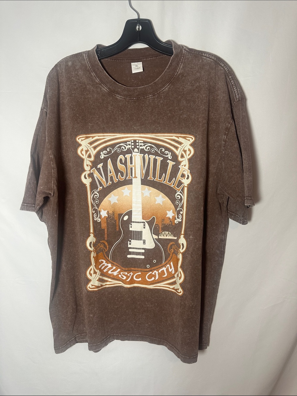 Nashville Music City Brown Graphic Short Sleeve Tee